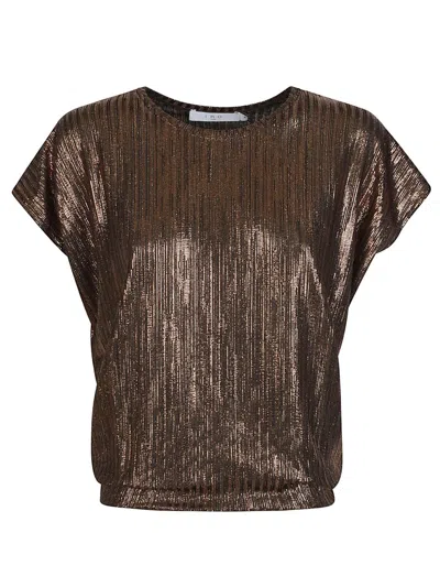 Iro Metallic-effect Pleated Top In Gray