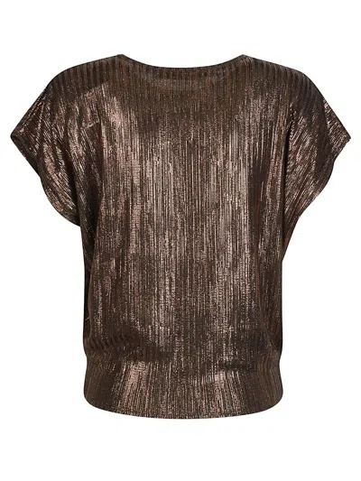 Iro Metallic-effect Pleated Top In Gray