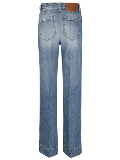 Victoria Beckham Wide Jeans In Faded Blue In Blue