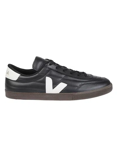 Veja Panenka Black Sneaker With Logo On The Side And Contrasting Heel In Leather Unisex In Black
