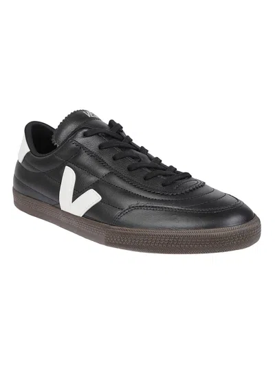 Veja Panenka Black Sneaker With Logo On The Side And Contrasting Heel In Leather Unisex In Black