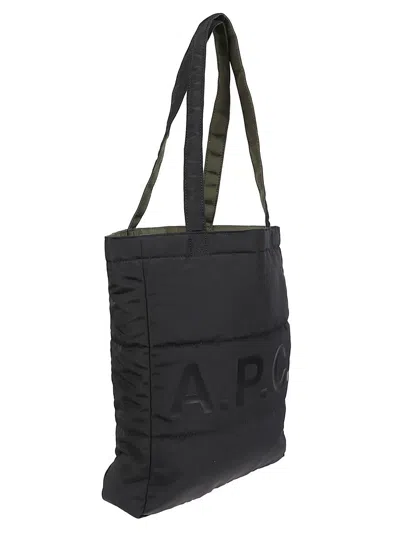Apc A.p.c. Black Tote Bags Men In Green