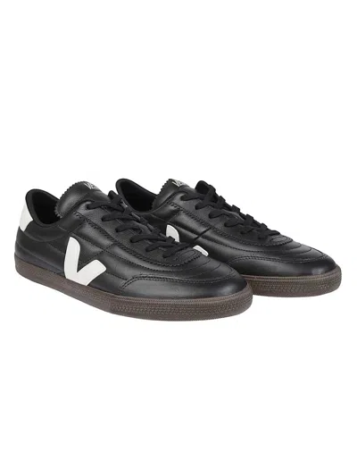 Veja Panenka Black Sneaker With Logo On The Side And Contrasting Heel In Leather Unisex In Black