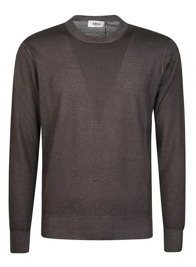 Altea Crew-neck Wool Sweater In Brown