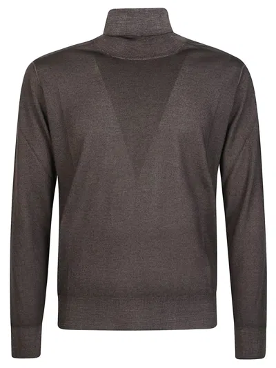 Altea Turtleneck Wool Sweater In Brown