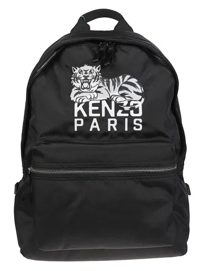 Kenzo Backpack With Adjustable Straps And Top Handle In Black