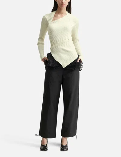 Anggae Ribbed Snake Cardigan In Yellow