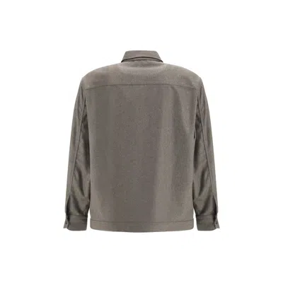 Brioni Button-fastening Patch-pocket Shirt In Gray