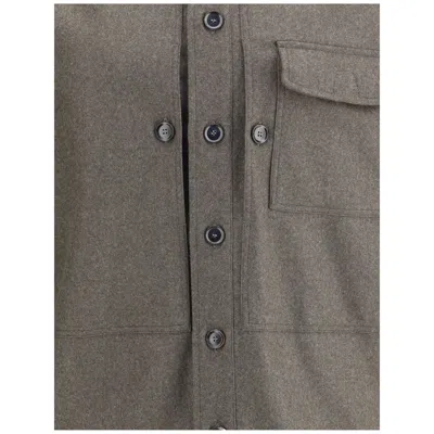 Brioni Button-fastening Patch-pocket Shirt In Gray