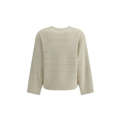 Brunello Cucinelli Dazzling Cashmere And Wool Women's Sweater In Neutral