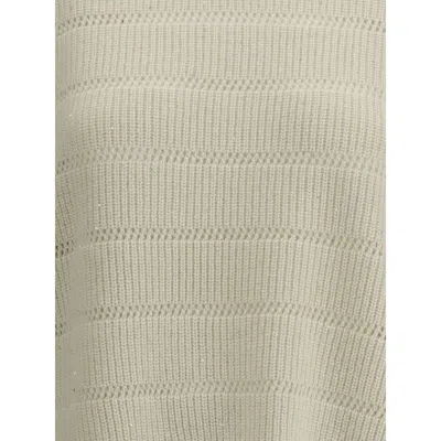 Brunello Cucinelli Dazzling Cashmere And Wool Women's Sweater In Neutral