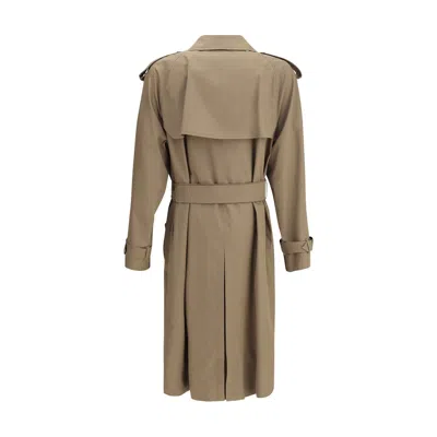 Burberry Long Cotton Gabardine Trench Women's Coat In Brown