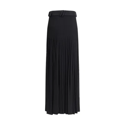 Burberry Pleated Skirt Belted Waist In Black