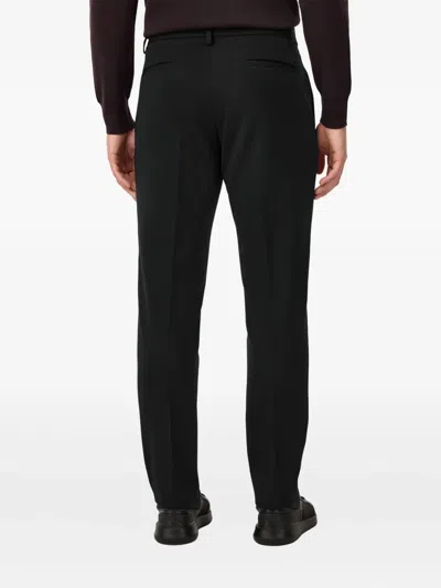 Boggi Milano Ens Navy Blue B-tech Technical Pleated Wool Blend Trousers In Blue