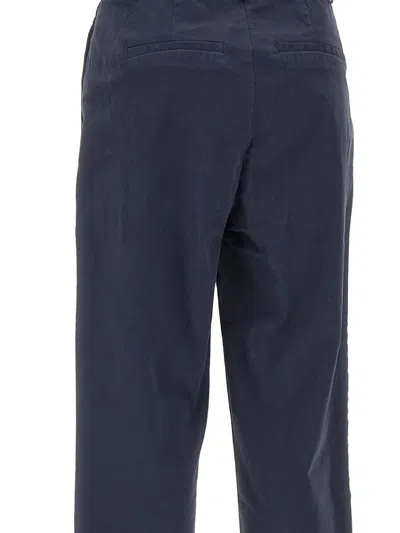 Sun 68 Pleated Cuffed Trousers In Blue
