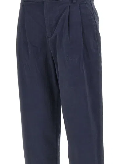 Sun 68 Pleated Cuffed Trousers In Blue