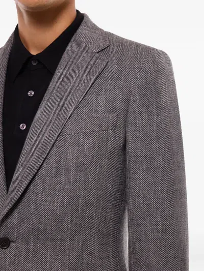 Fursac Herringbone Blazer In Gray
