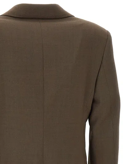 DELILAH PADDED-SHOULDER TWO-BUTTON BLAZER