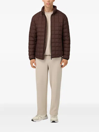 Boggi Milano Bomber Jacket In Technical Fabric With Goose Down In Brown