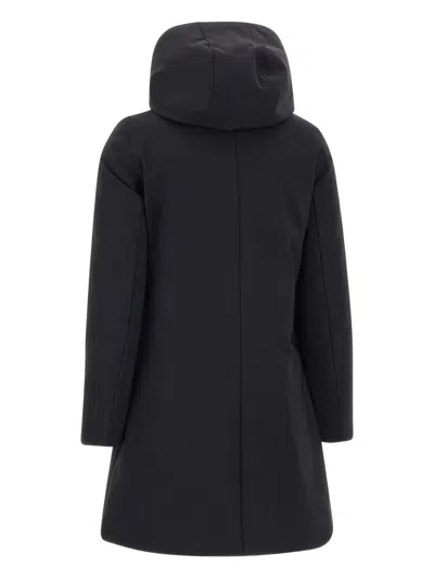 Rrd Wraparound-hood Down Coat In Black