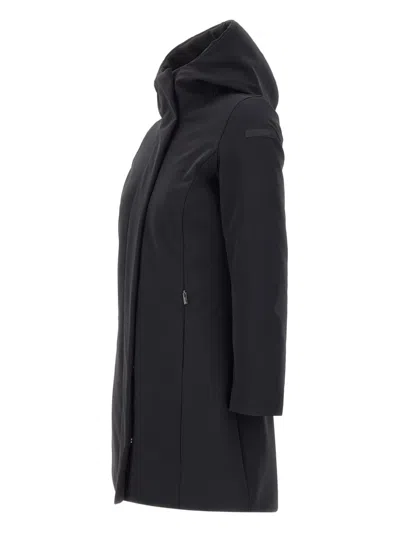 Rrd Wraparound-hood Down Coat In Black