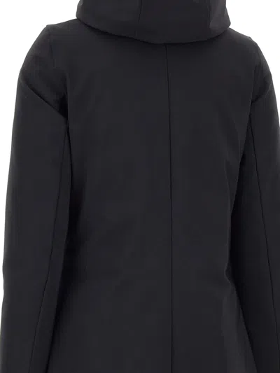 Rrd Wraparound-hood Down Coat In Black