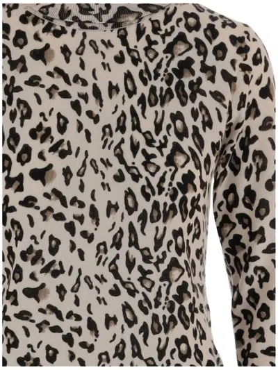 Allude Animal Print Wool And Cashmere Sweater In Brown