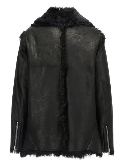 Rick Owens Exploder Zip-front Leather Jacket In Black