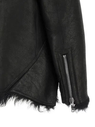 Rick Owens Exploder Zip-front Leather Jacket In Black