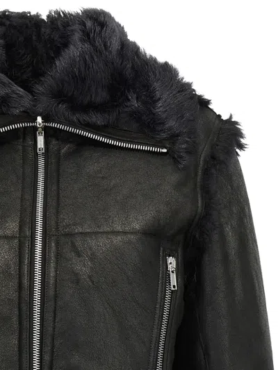 Rick Owens Exploder Zip-front Leather Jacket In Black
