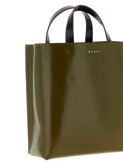 Marni Small Handbag With Adjustable Strap And Top Handles In Neutral