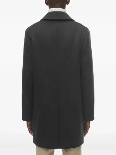 Fursac Button-fastening Coat In Black