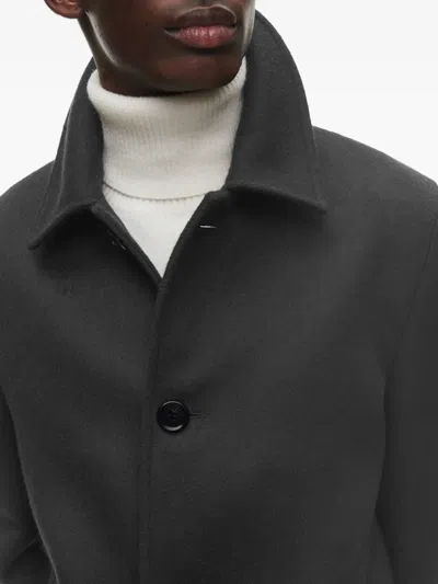 Fursac Button-fastening Coat In Black