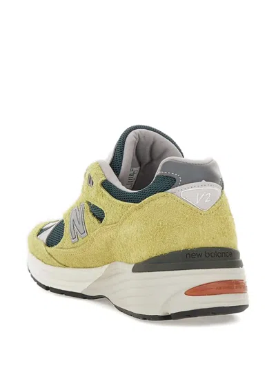 New Balance Made In Uk 991v2 Suede Sneakers In Yellow