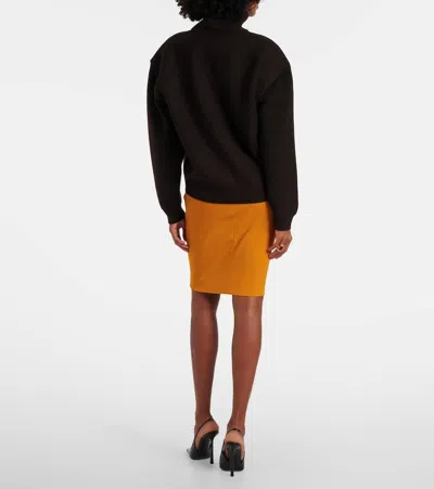 Saint Laurent Ribbed Wool Turtleneck Sweater In Black