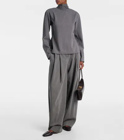 Jacquemus Panelled Python-embossed Leather Flat In Brown