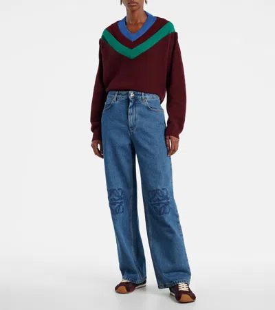 Loewe Anagram Baggy Jeans In Blue