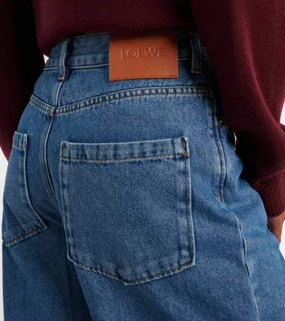 Loewe Anagram Baggy Jeans In Blue