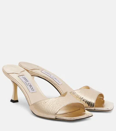 Jimmy Choo Skye Gold Slingback Sandal With 7cm Heel In Gold
