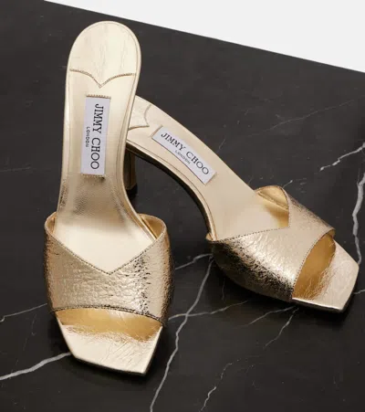 Jimmy Choo Skye Gold Slingback Sandal With 7cm Heel In Gold