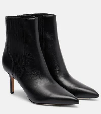 Veronica Beard Lisa Leather Mid-heel Bootie In Black
