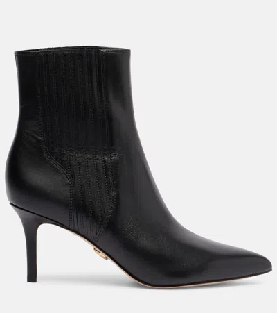 Veronica Beard Lisa Leather Mid-heel Bootie In Black