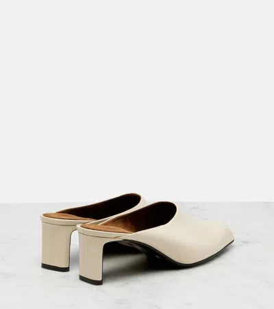 Khaite Leather Heeled Mules In White