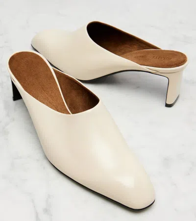 Khaite Leather Heeled Mules In White
