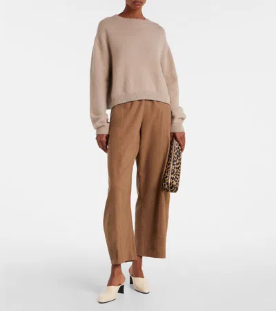 Khaite Leather Heeled Mules In White