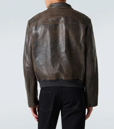 The Row Akia Jacket In Leather In Brown
