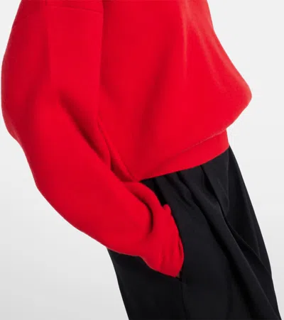 Jacquemus Balloon Wool And Cashmere Polo Sweater In Red