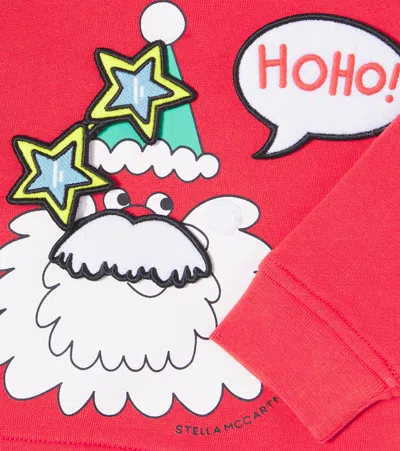 Stella Mccartney Red Sweatshirt For Babykids With Santa Claus In Red