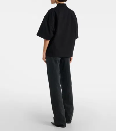 Saint Laurent Short Sleeve Shirt Collared Neck Buttons In Black