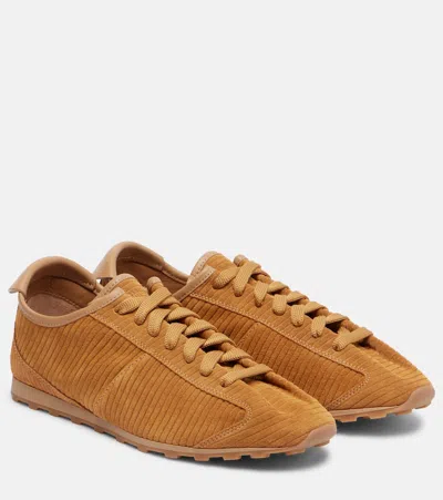 Jacquemus Les Tennis Sneakers In Soft Crocodile-embossed Suede In Brown